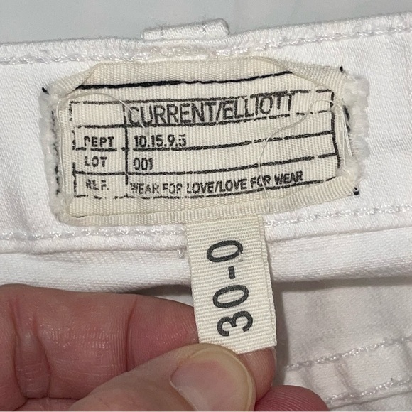current elliott the stiletto white ripped released hem jean - Picture 13 of 17